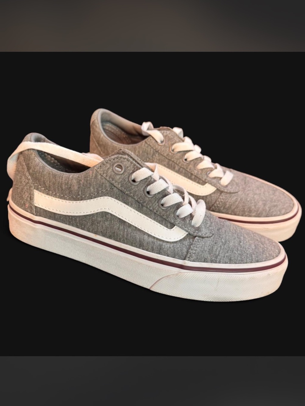 Women’s grey vans with neon speckles size 6